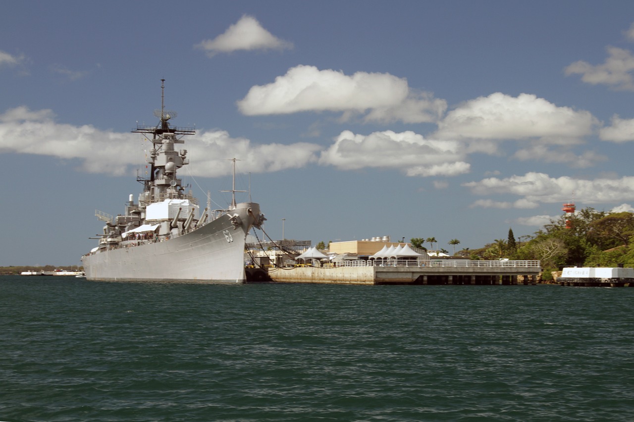 The main battleship at the Pearl Harbor Memorial
