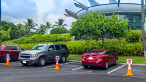 Parking lot at Ko Olina showing resrtictions