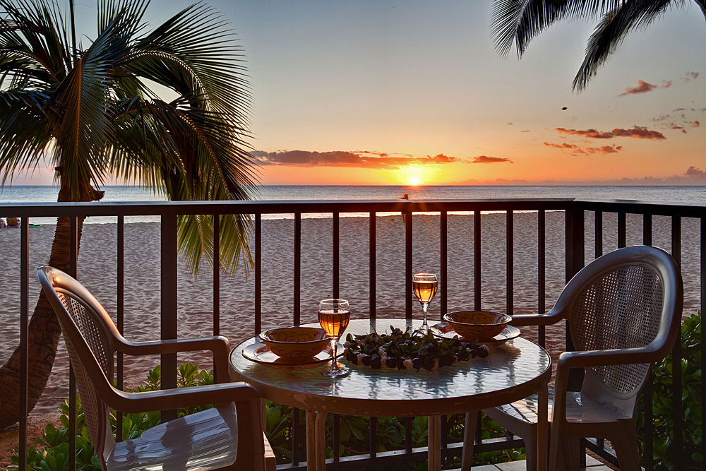 A Sunset View from one of our Rentals in Makaha.