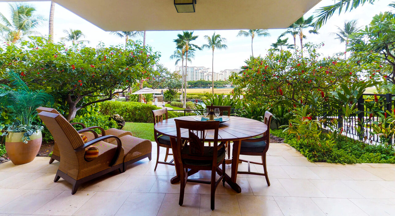 The Patio of one of our Vacation Rentals In Ko Olina
