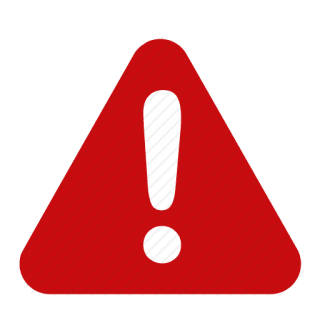 Red ALERT Symbol with White Exclamation Point