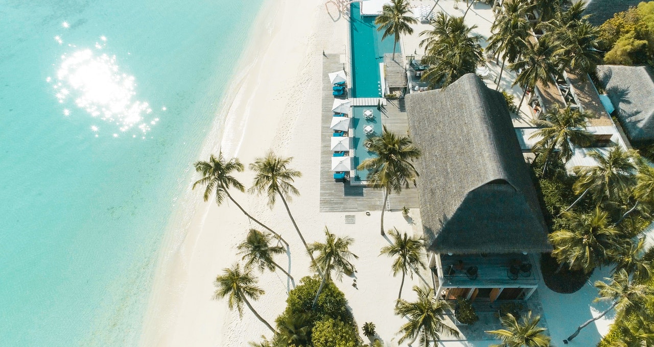 Aerial View of the Beach of Our Oahu Condominium Rentals.