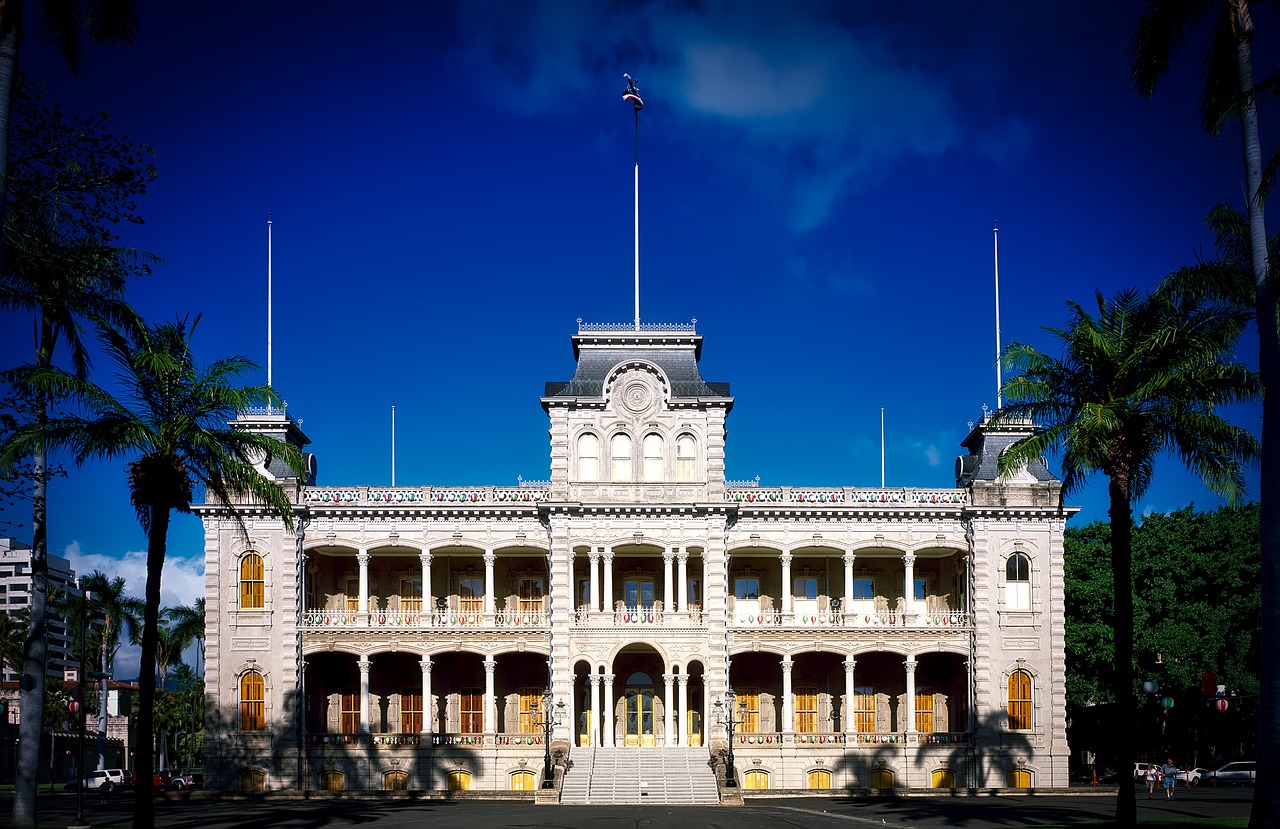 An exterior view of Iolani palace