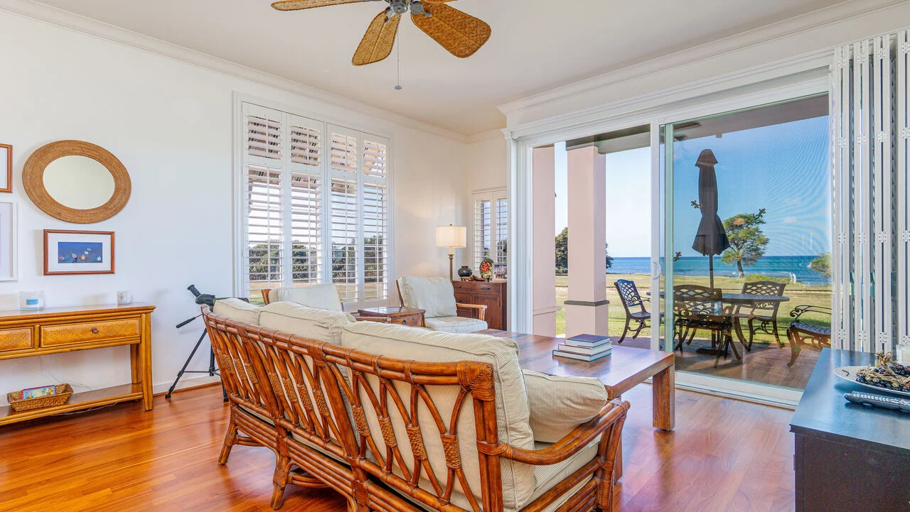 Views from the living room of one of our Big Island Oceanfront Vacation Rentals